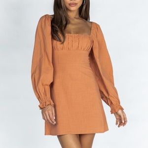 Princess Polly Long Sleeve Mini Dress | Burnt Orange